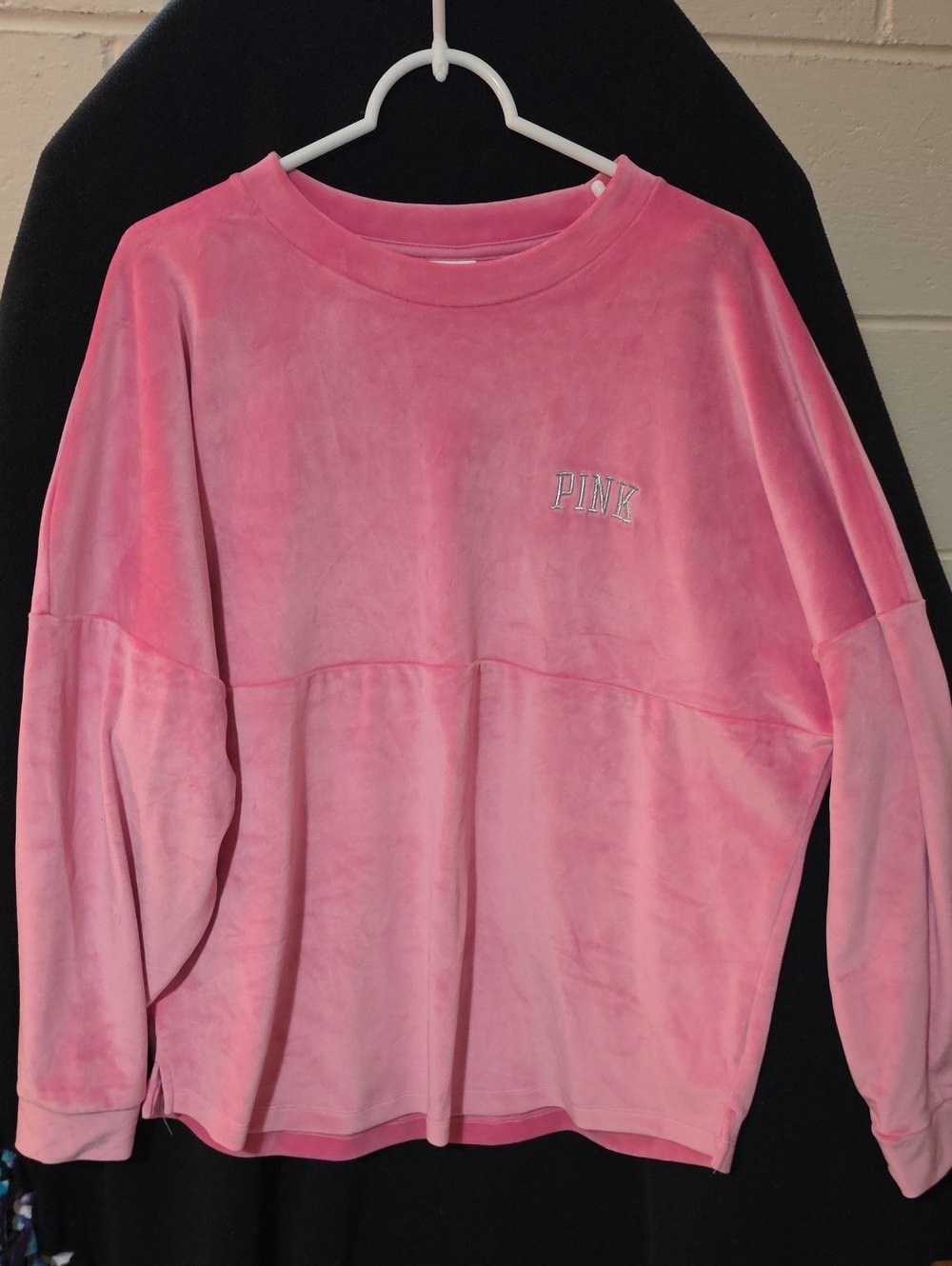 PINK Victoria's Secret Pink Velour Crewneck Sweatshirt